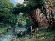 Gustave Courbet Roe Deer at a Stream painting